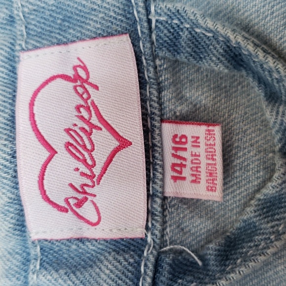 Chillipop Light Wash Denim Jacket with Fringe and Frayed Hem, Size 14/16 - Picture 5 of 6